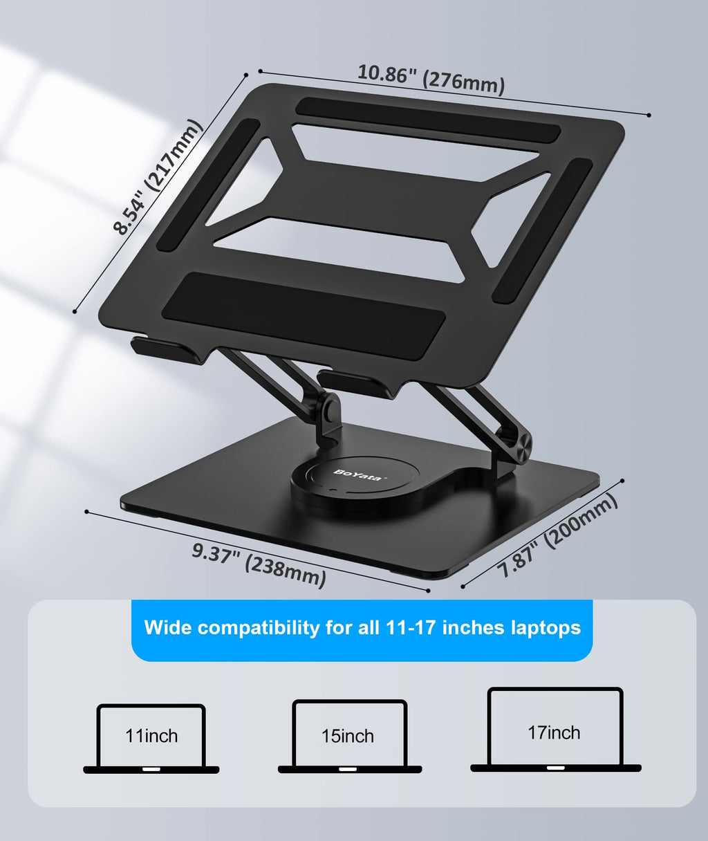 BoYata Laptop Stand | 360° Rotating Adjustable Ergonomic Desk Riser