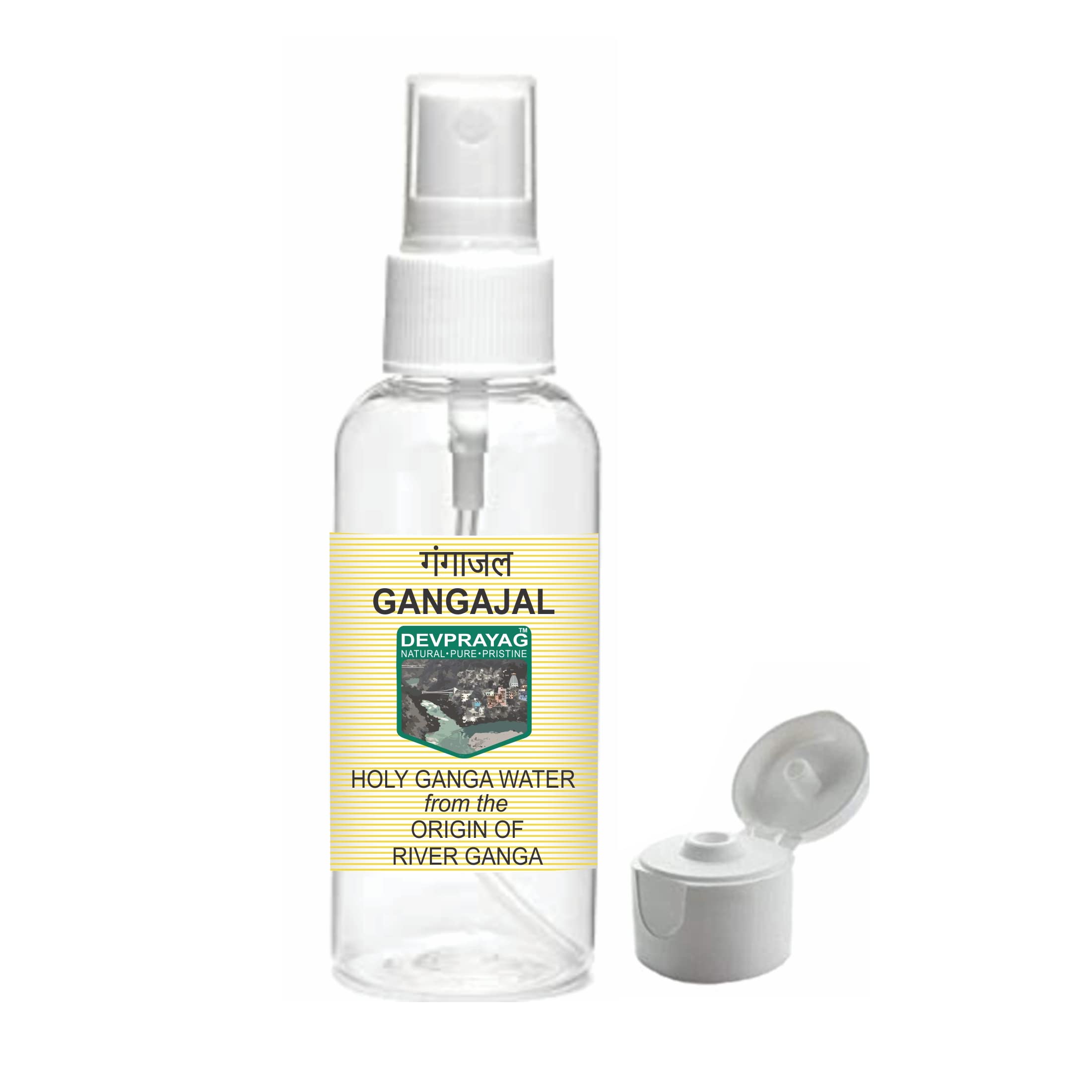 Deprayag Gangajal Holy Ganga Water - 100ml Spray & Fliptop Bottle