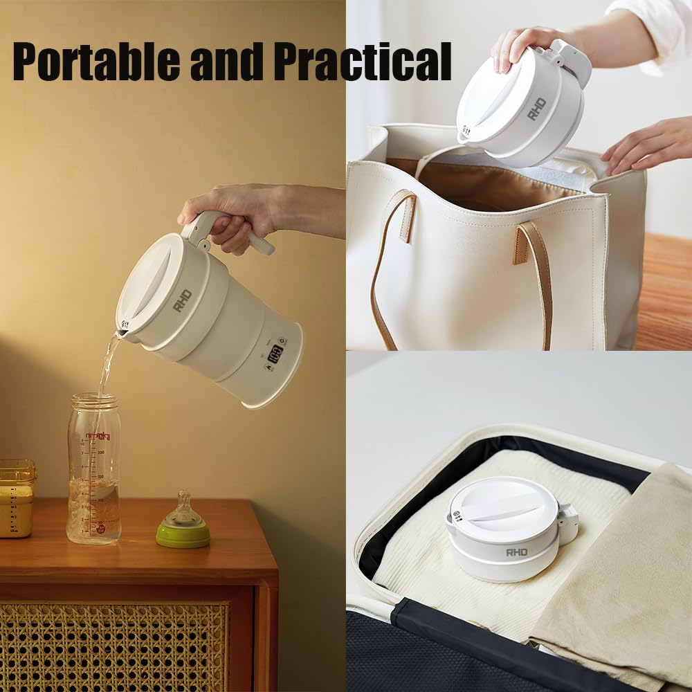 RHD 0.7L Foldable Electric Kettle – Portable Silicone Travel Kettle