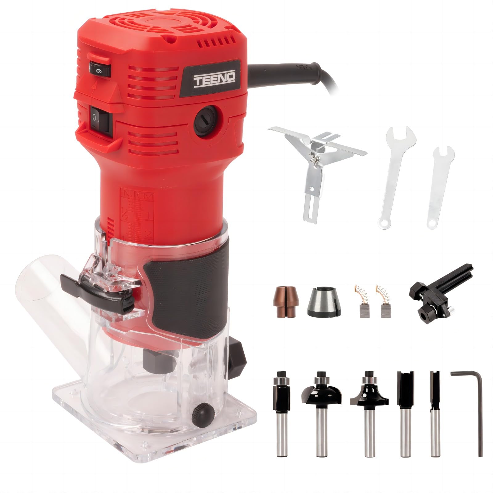 TEENO 650W Compact Electric Wood Trimmer - 6 Variable Speeds Router