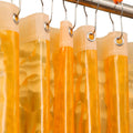 Ga-Geetopia Orange 3D EVA Shower Curtain Liner | 72x72 Weighted Magnet