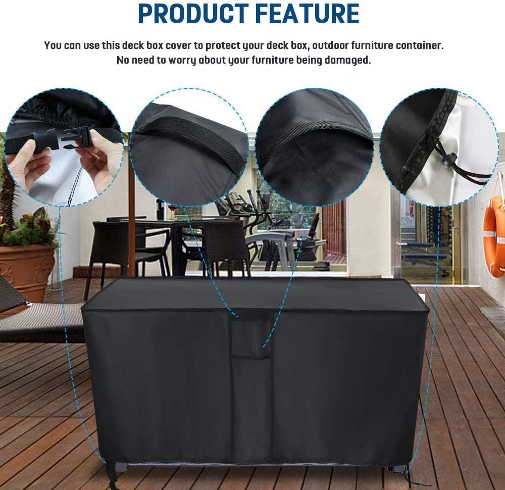 Kingling Deck Box Cover | 420D Oxford Waterproof Outdoor Storage Box Cover