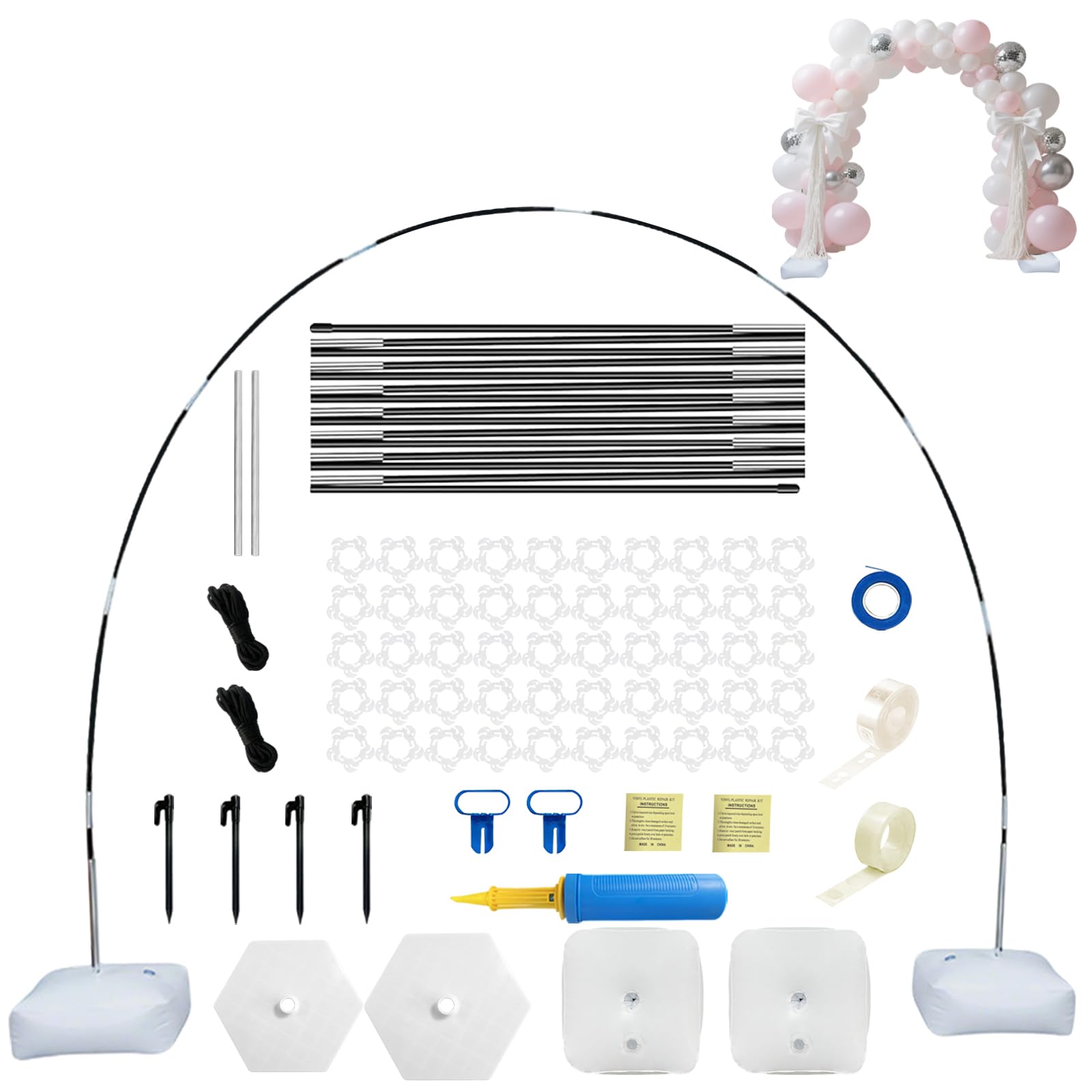 Sythrix Balloon Arch Kit – 85PCS Adjustable Stand with Water Fillable Base