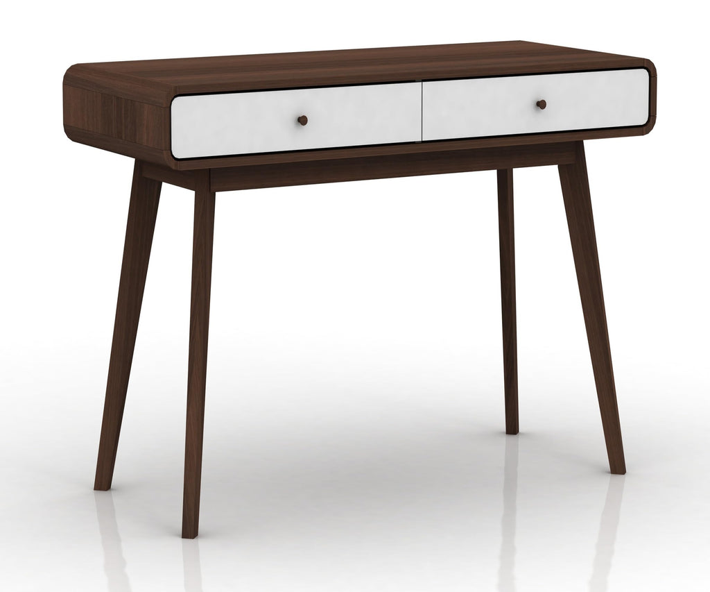 DHP Furniture Cassie Desk, Walnut White, 50x120x79cm DxWxH