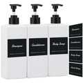 Segus 3-Piece Refillable Soap Dispenser Set - 500ml White PET Bottles