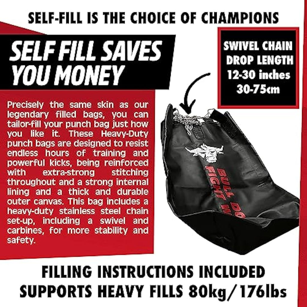 Bull Doza Heavy-Duty XL Tank Punching Bag – Self-Fill Canvas Boxing Bag
