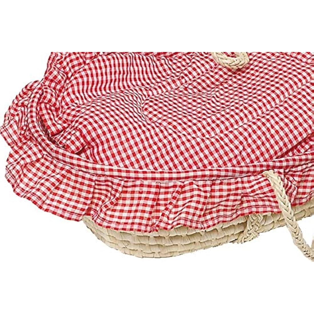 GoKi Dolls Carry Cradle Basket – Red Checkered Doll Carrier Toy