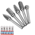 Bestgle 5-Piece Tungsten Carbide Rotary Burr Set | 6x10mm Double Cut