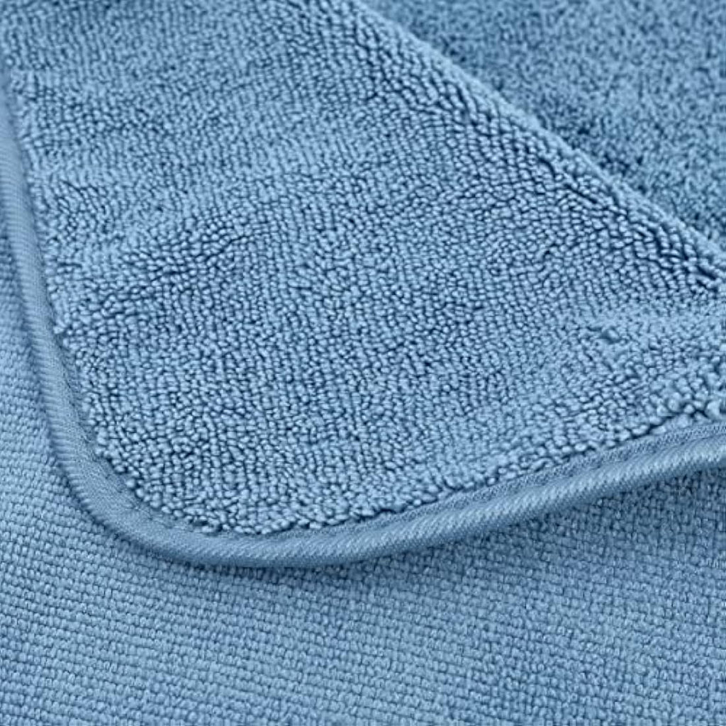 Polyte Plush Microfibre Bath Towel Set – 6 Piece Quick Dry (Blue)