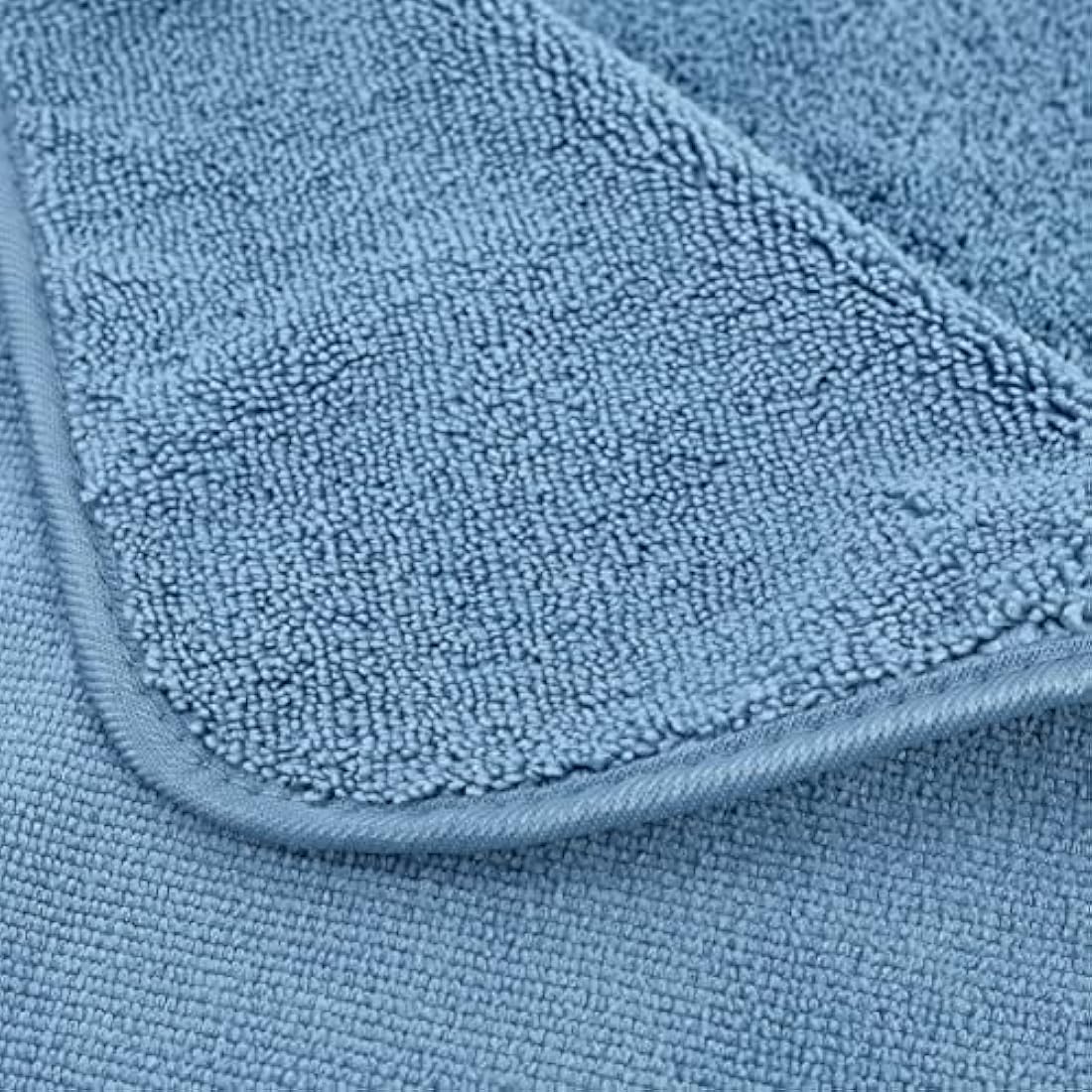 Polyte Plush Microfibre Bath Towel Set – 6 Piece Quick Dry (Blue)