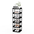 Altdnmaf 6 tier Narrow Shoe Storage Rack, Compact Single Shoerack Stand for Slim Space, Stackable Tall Thin Show Tower, Vertical Plastic Shelves - image 1