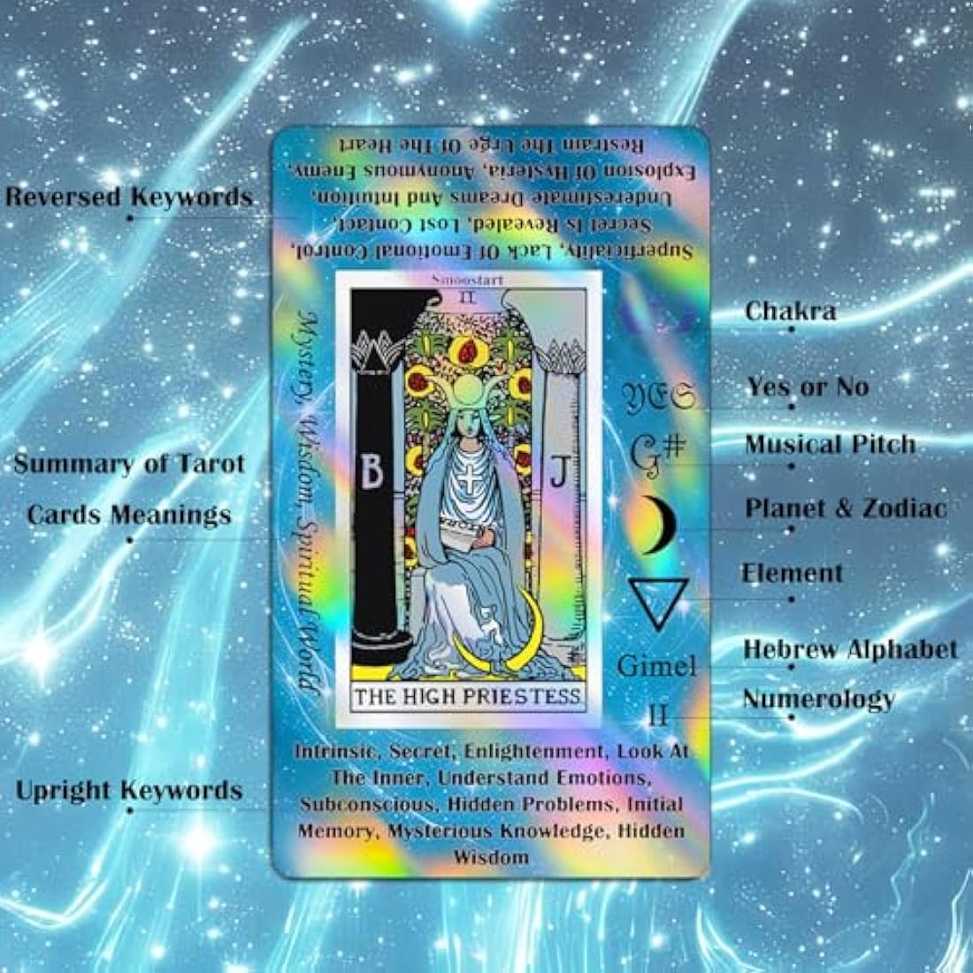 Holographic Tarot Cards for Beginners with Guide Book