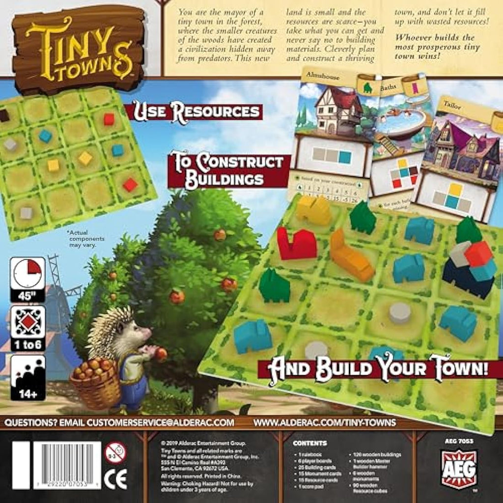 AEG Tiny Towns Board Game – Strategic Resource Management for 1-6 Players