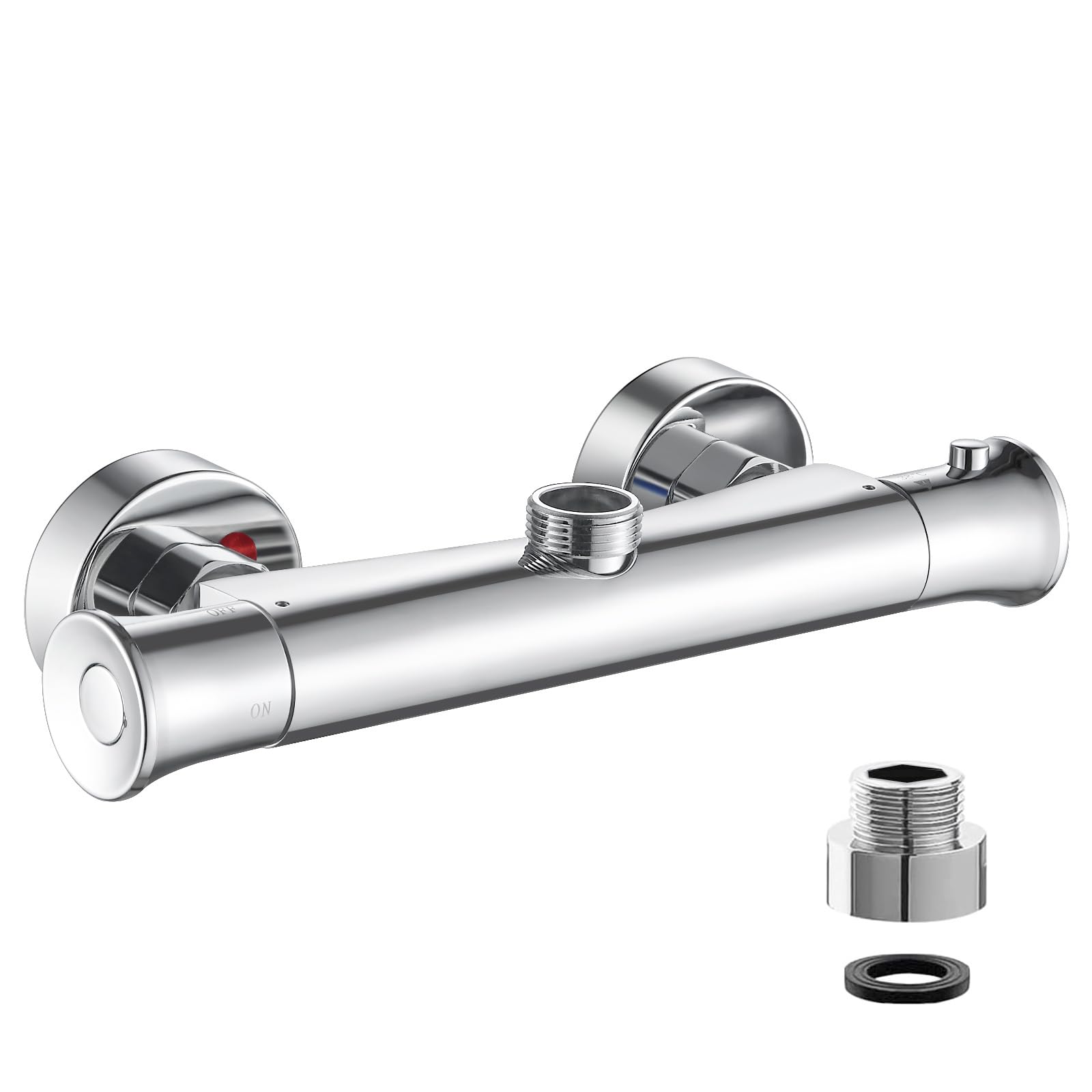 kisimixer Thermostatic Shower Mixer Bar Valve | Top Outlet Chrome Tap