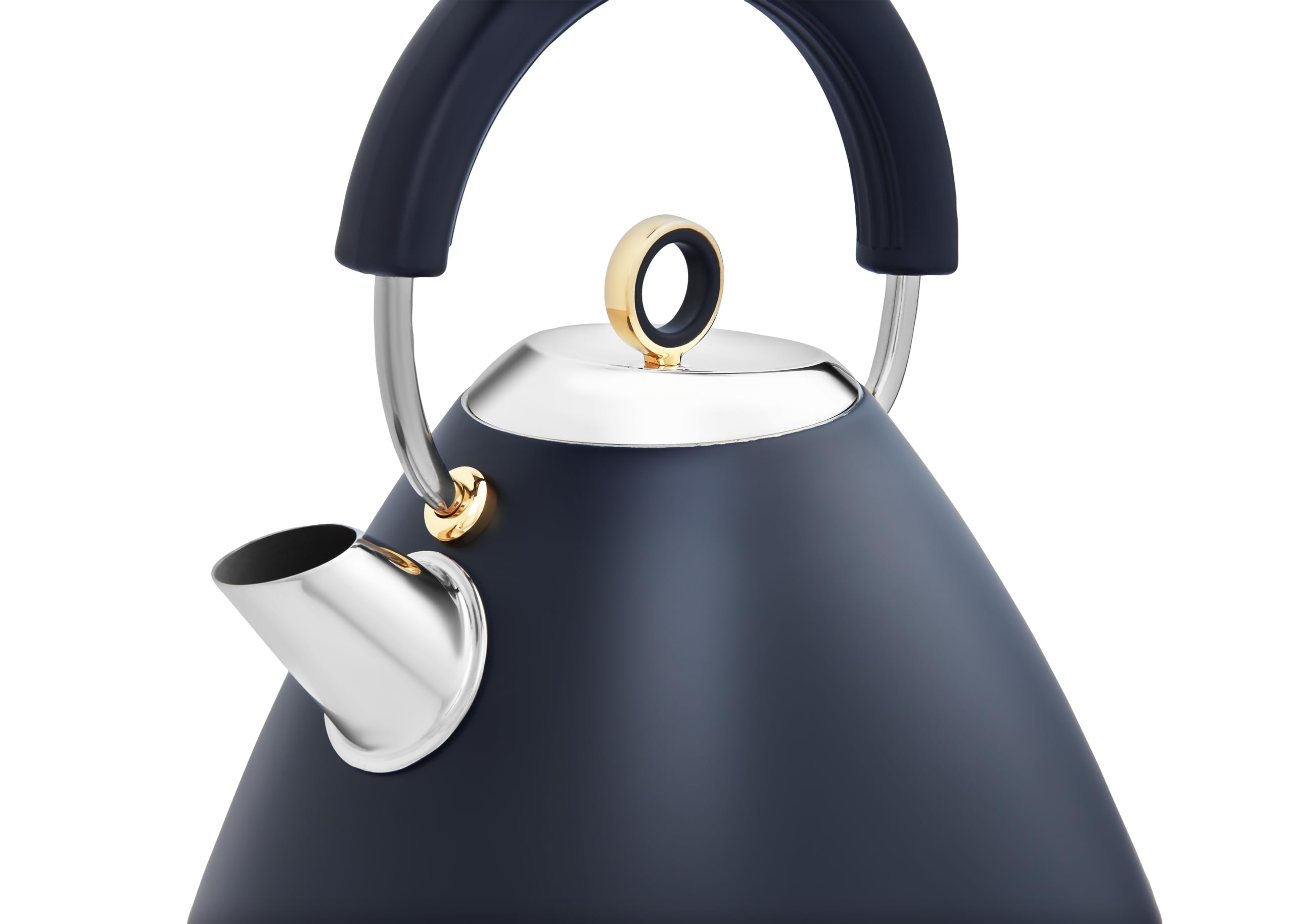 Morphy Richards Accents Pyramid Kettle | 1.5L Rapid Boil – Navy/Gold