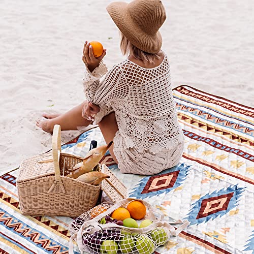 LARUTAN Extra Large Waterproof Picnic Blanket | 200x300cm Bohemian Beach Mat