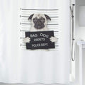 Spirella Bad Dog Pug Shower Curtain | Waterproof Polyester | 180x200cm