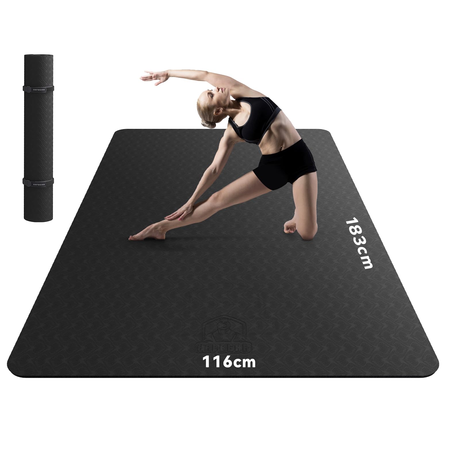 HAPBEAR Extra Large Yoga Mat – 6mm Thick Non-Slip TPE Exercise Mat