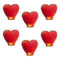 Red Heart Sky Lanterns – 6 Pack Flame-Retardant Paper
