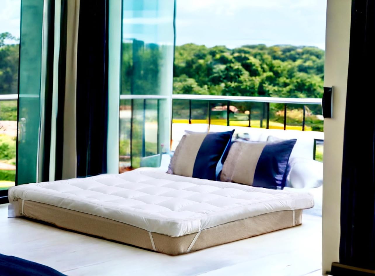 VL King Size Mattress Topper | 10cm Thick Soft Microfiber Protector