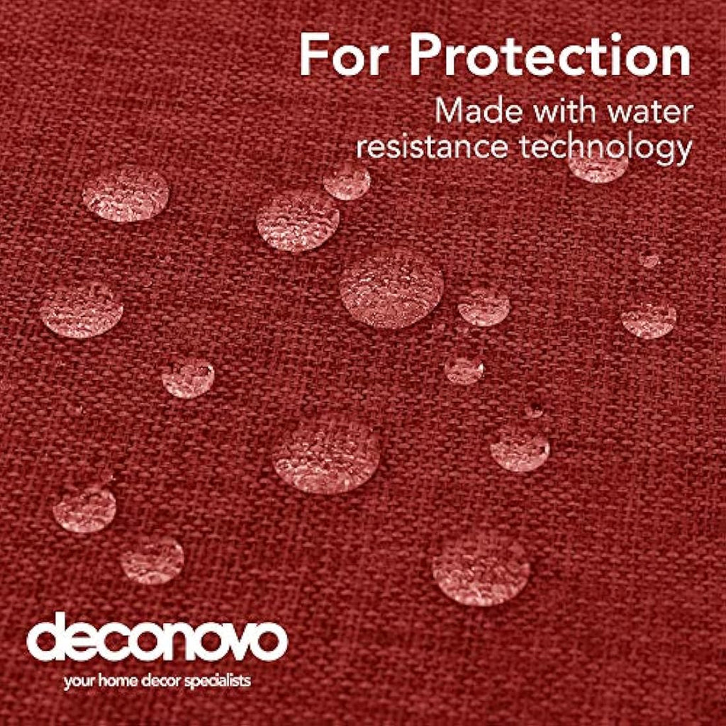 Deconovo Faux Linen Rectangle Tablecloth – Red Spill Proof 59x95in