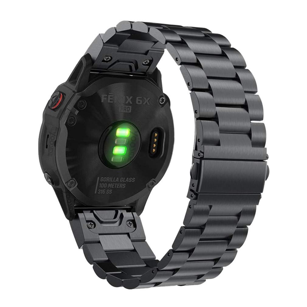 YOOSIDE 26mm Quick Fit Stainless Steel Watch Strap for Garmin Fenix 7X 6X 5X