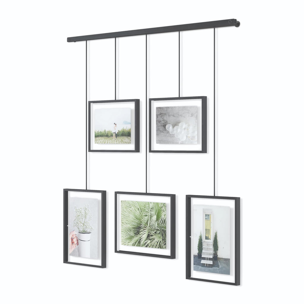 Umbra Exhibit 5-Piece Hanging Picture Frame Gallery Set | Black