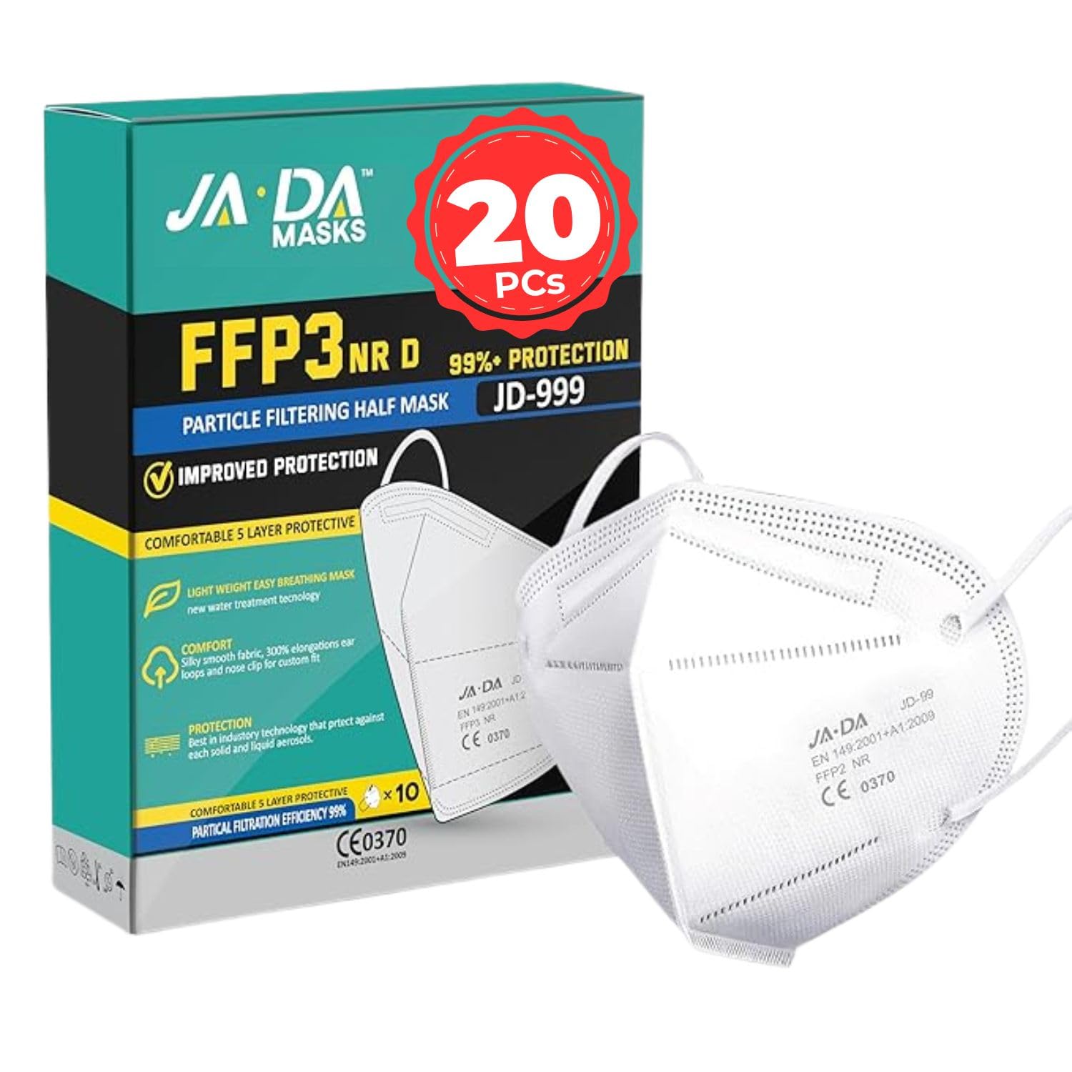 Cleanstro FFP3 Face Masks – 7-Layer Disposable Dust Mask Pack of 20