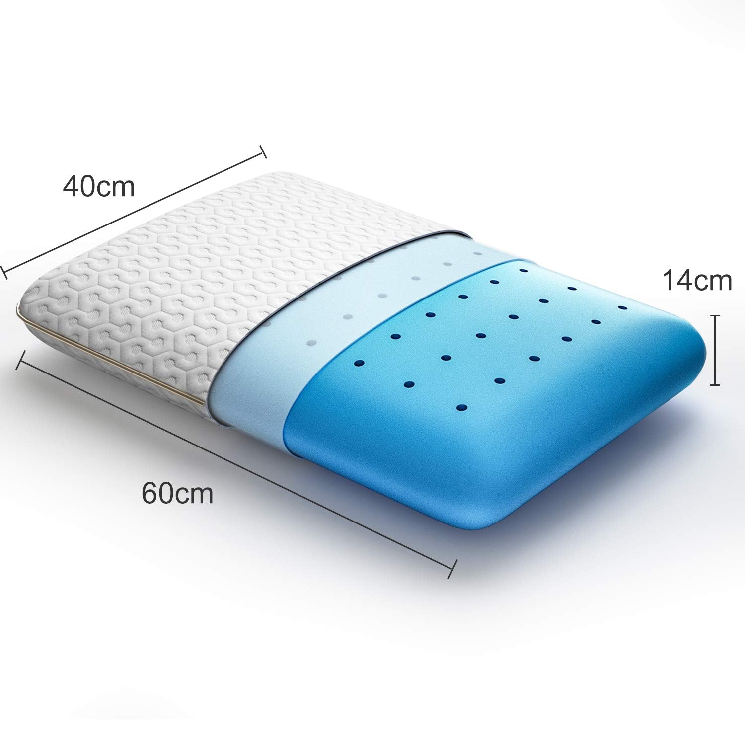 BedStory Cooling Gel Memory Foam Pillow – Ventilated Support for All Sleepers