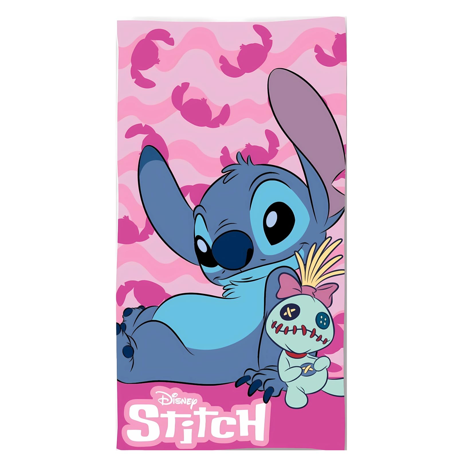 Disney Stitch Beach and Bath Towel – 100% Polyester, 70 x 140 cm