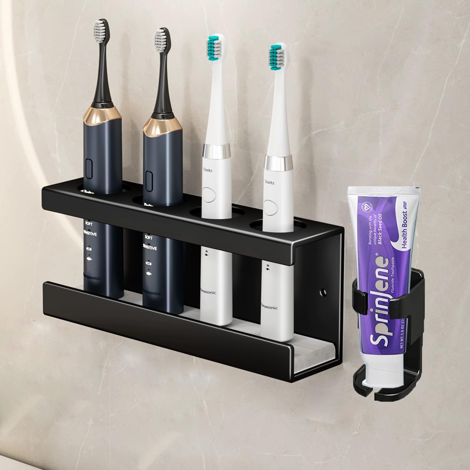 Wall Mounted Electric Toothbrush Holder | Stainless Steel Rack