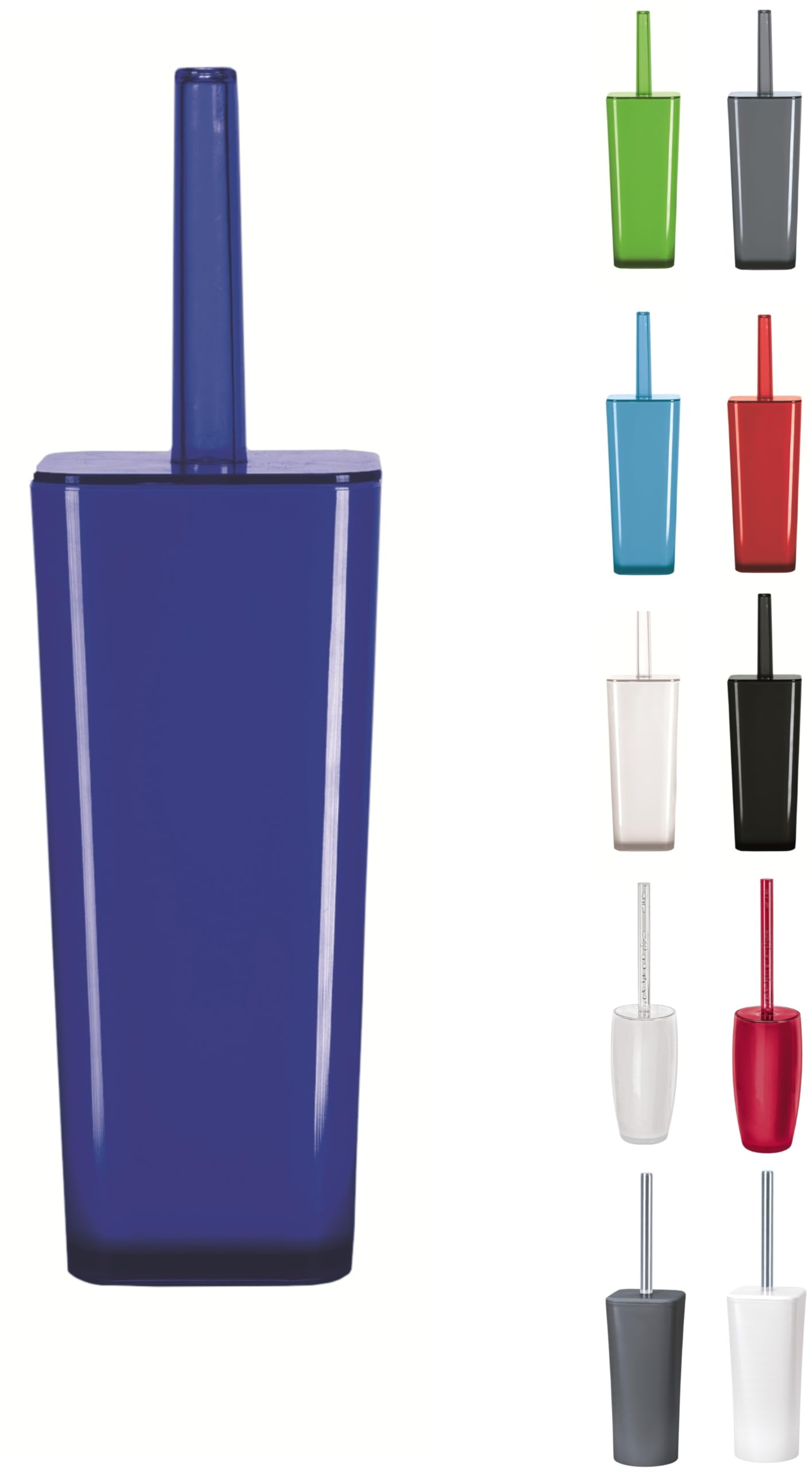 KW Easy Enclosed Plastic Toilet Brush and Holder - Blue -