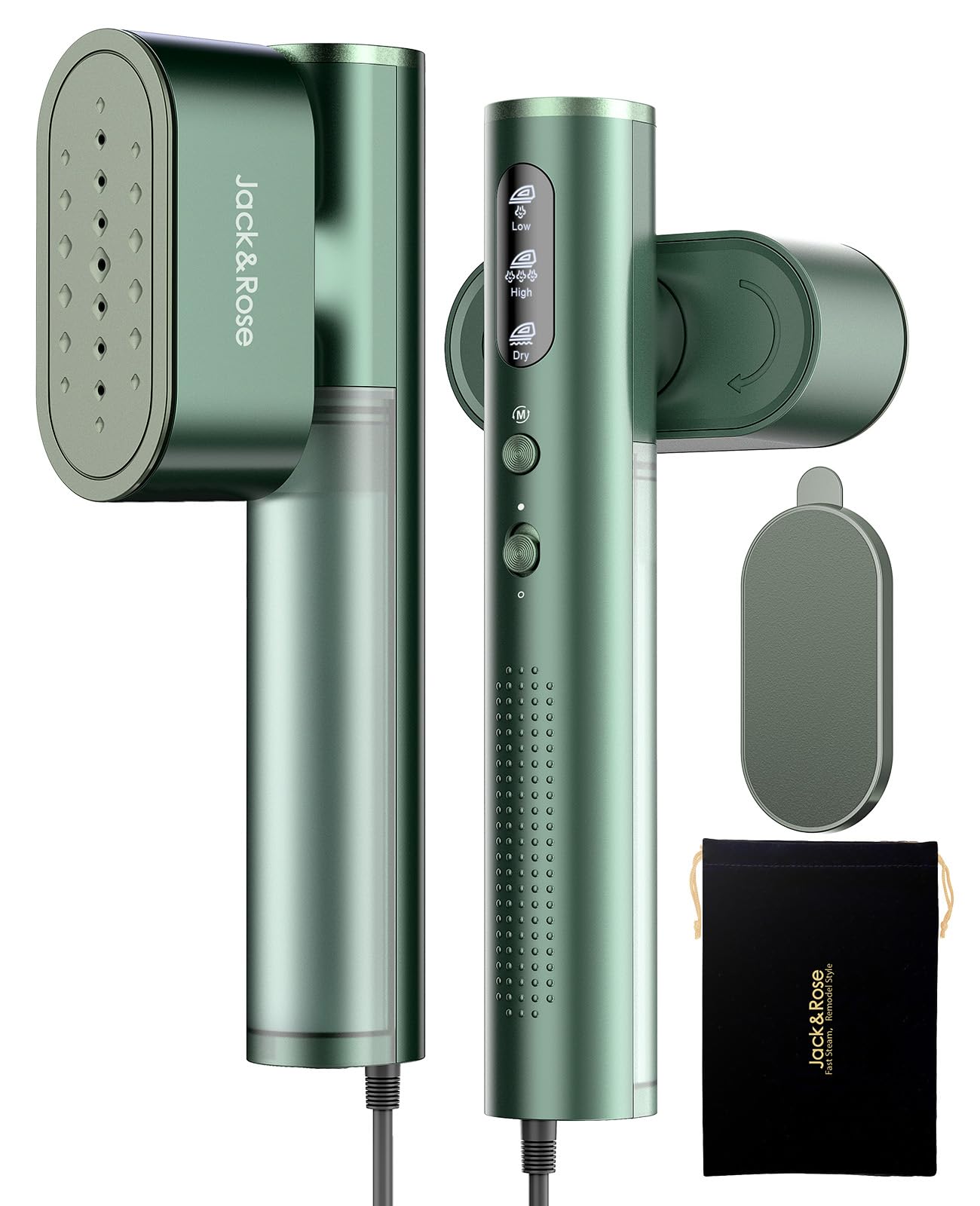 Jack & Rose Dual Voltage Travel Steamer | 2-in-1 Handheld Garment Iron