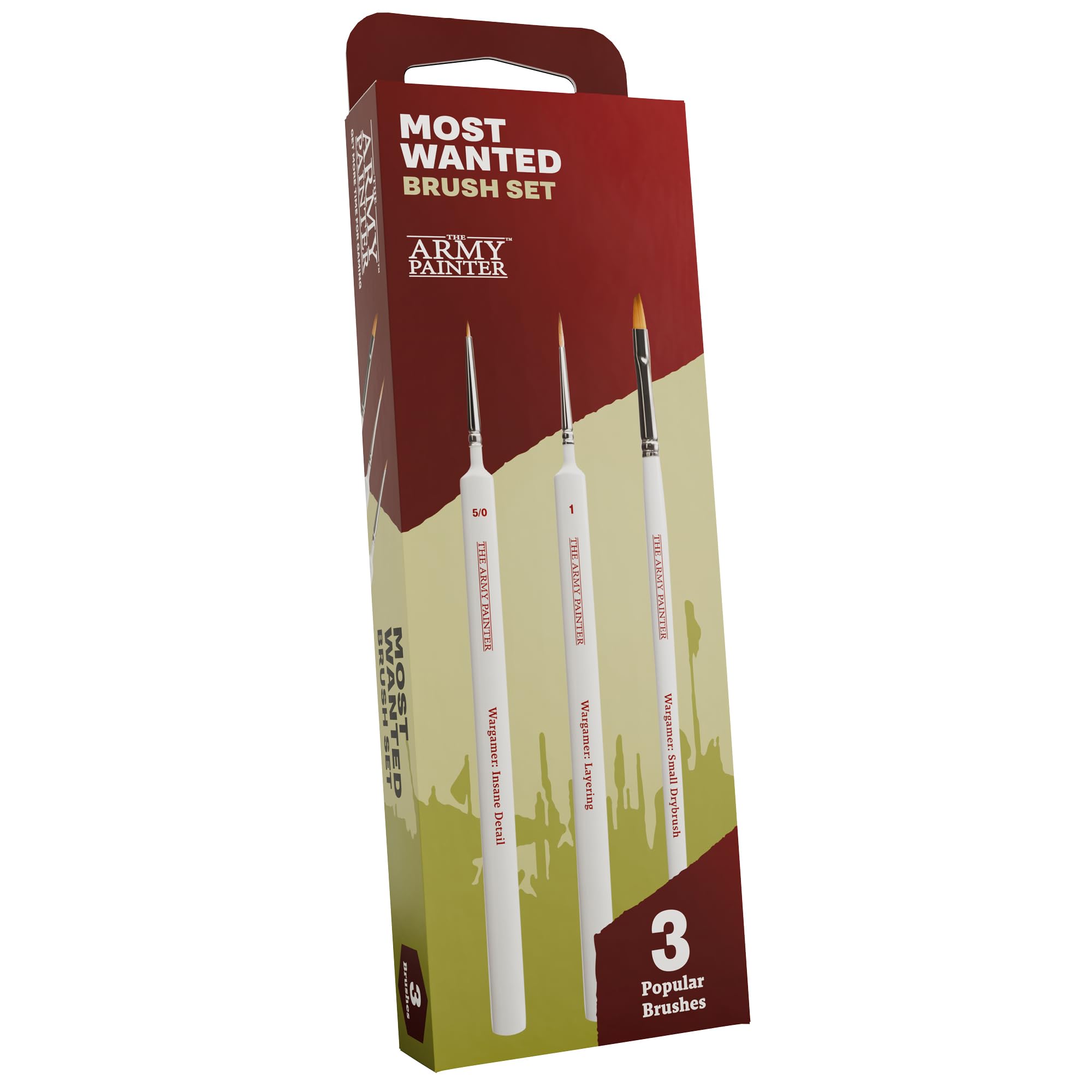 The Army Painter Most Wanted Brush Set – 3 Wargamer Miniature Brushes