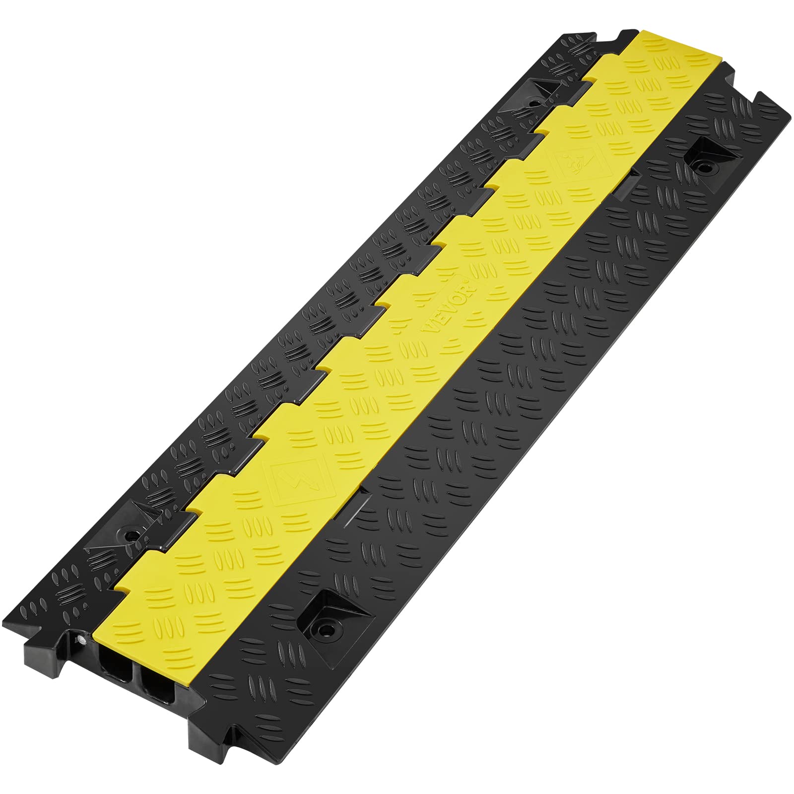 VEVOR 2-Channel Cable Protector Ramp | 22,000 lbs Heavy Duty TPU Cord Cover