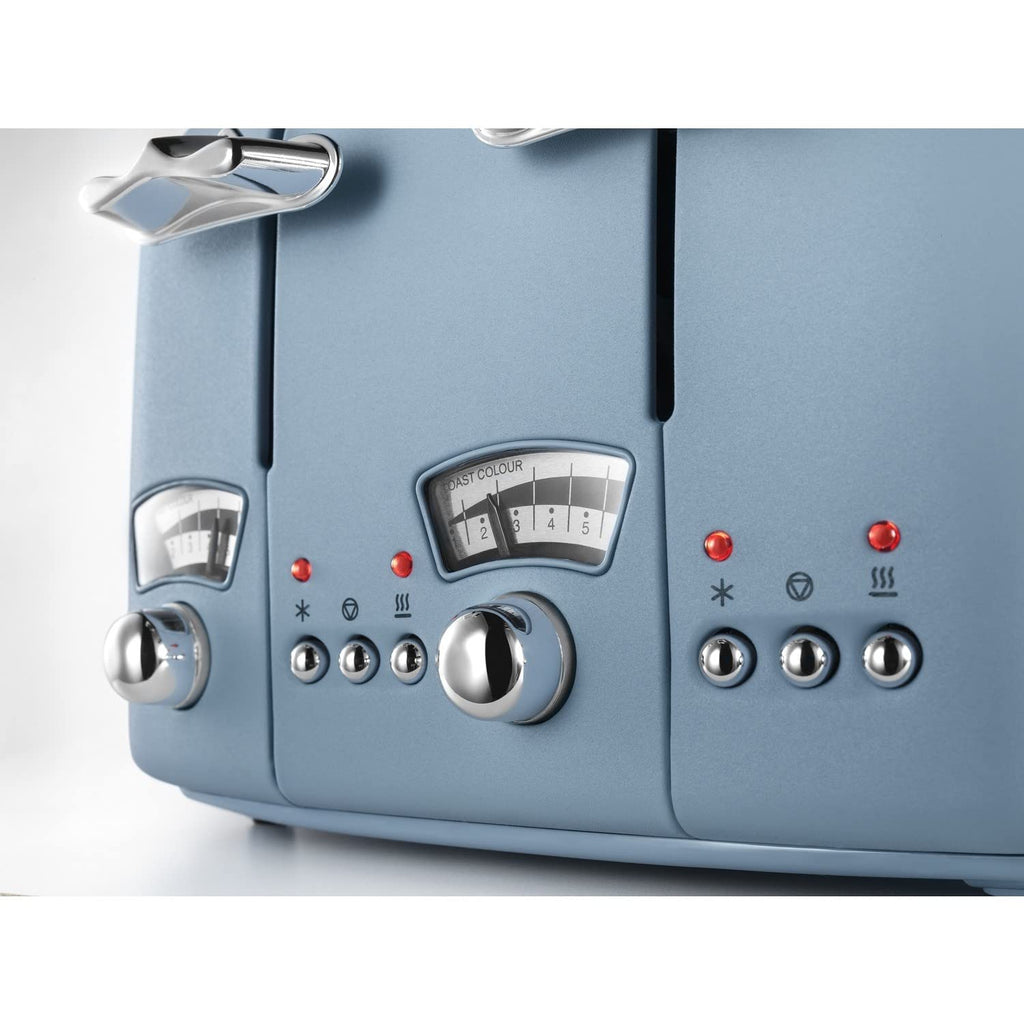 De'Longhi Argento Flora 4-Slice Toaster | Agave Blue | 1800W