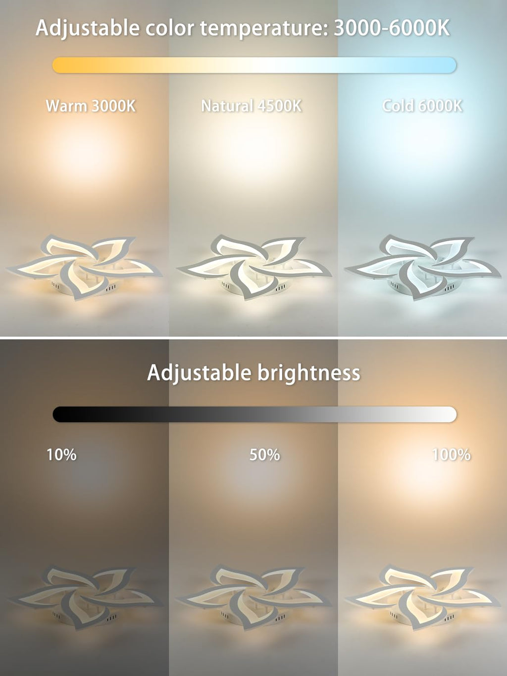 Modern Petal LED Ceiling Light – 24W Dimmable Acrylic Lamp