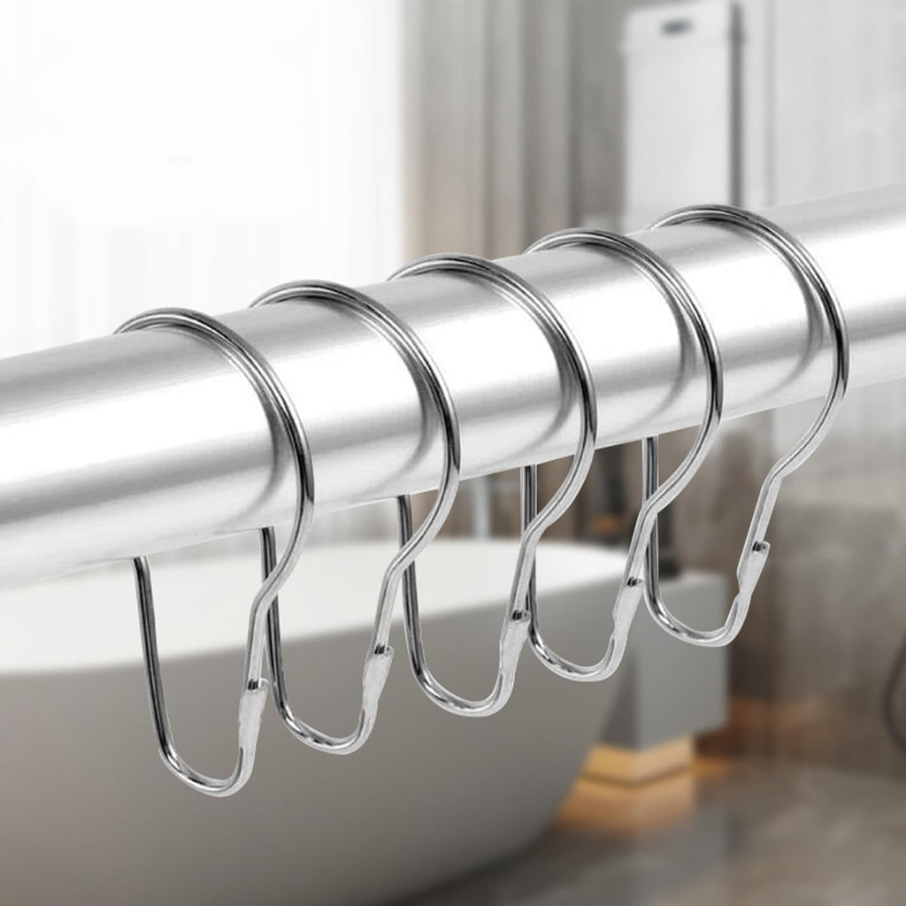 30PCS Shower Curtain Rings, Curtain Hangers Hanging Shower Clips,Stainless Steel Metal Rust Proof Decorative Hooks Loop for Bedroom Bathroom Kitchen - image 4