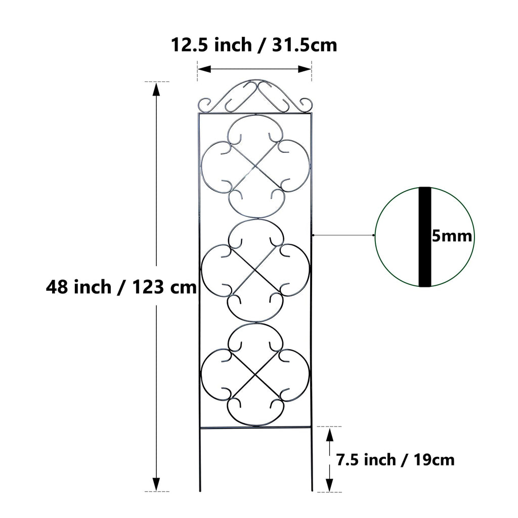 Thealyn Metal Garden Trellis 4-Pack | 123cm Rust-Resistant Plant Support