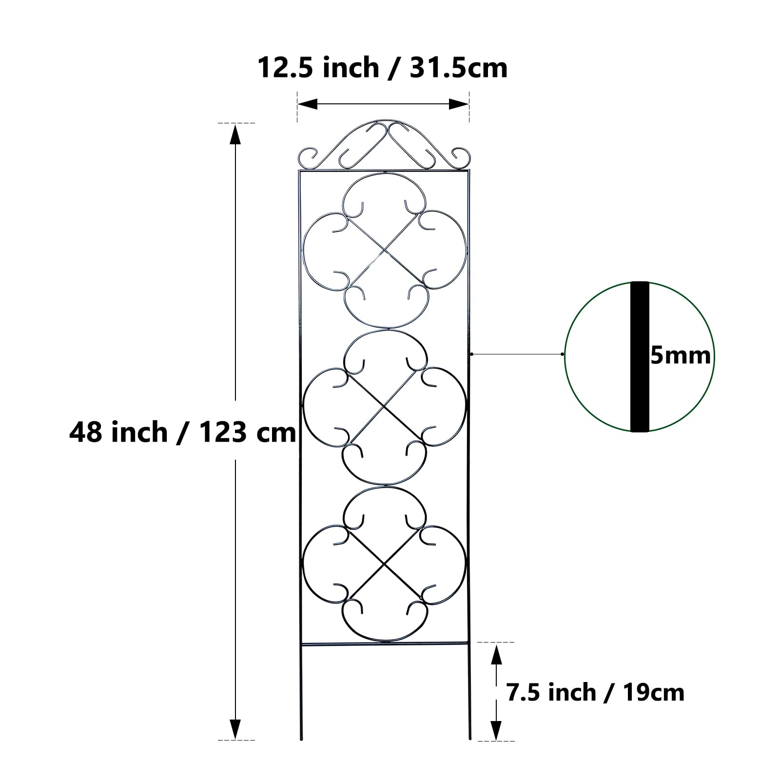 Thealyn Metal Garden Trellis 4-Pack | 123cm Rust-Resistant Plant Support
