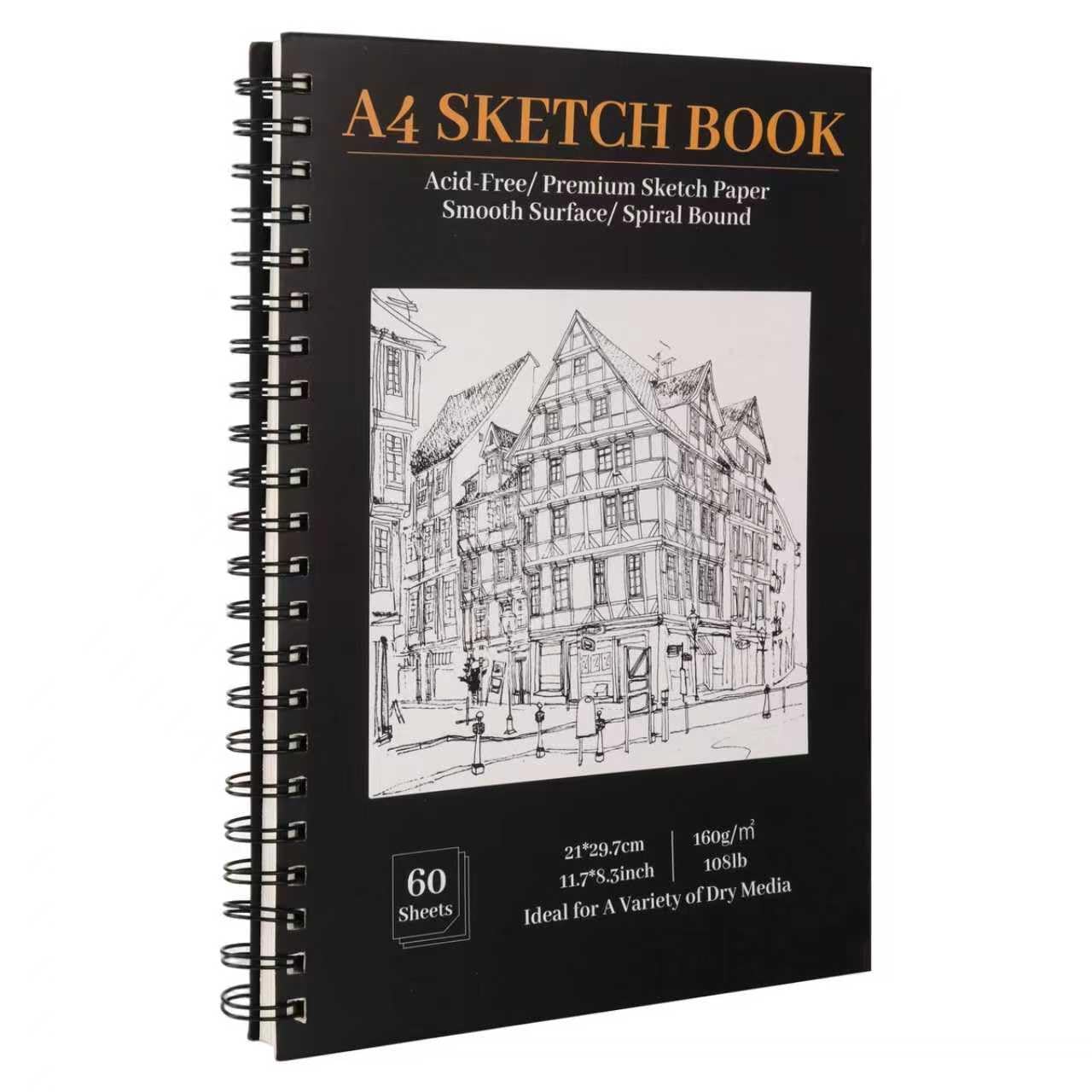 Zylota A4 Sketchbook | 160gsm Acid-Free Spiral Bound Drawing Pad