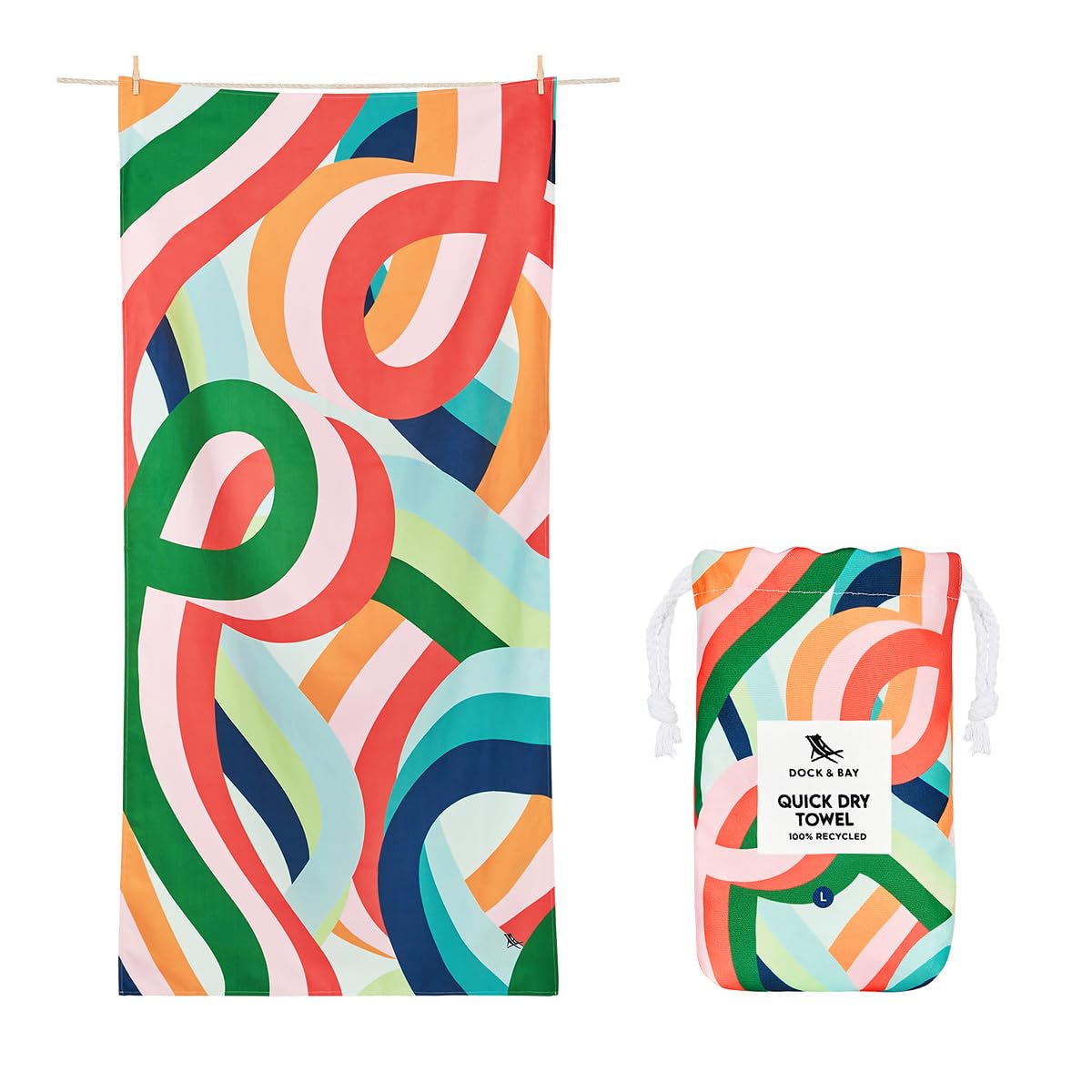 Dock & Bay Sand Free Quick Dry Beach Towel | Recycled Fruit Loops Large