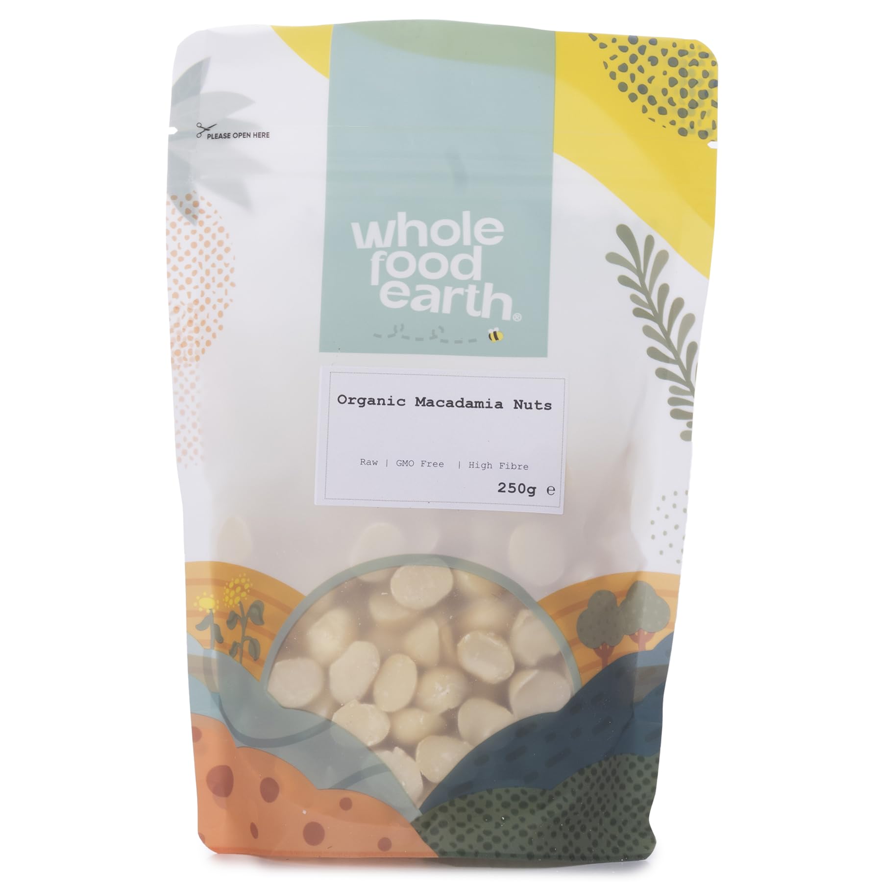 Wholefood Earth Organic Macadamia Nuts – 250g Raw Vegan Wholefoods