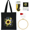 Floral Canvas Tote Bag Embroidery Kit for Beginners - DIY Craft