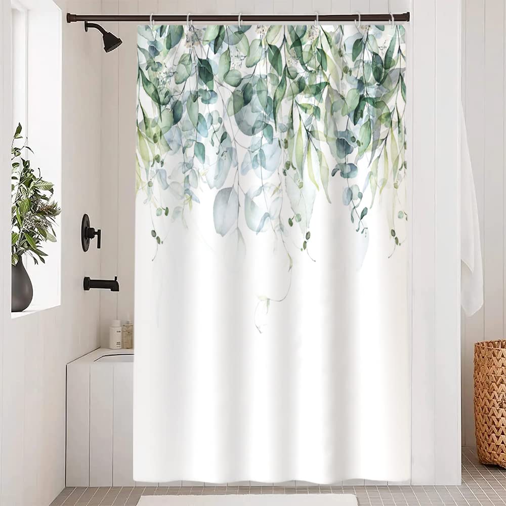 Eucalyptus Shower Curtain – Sage Green Waterproof Polyester