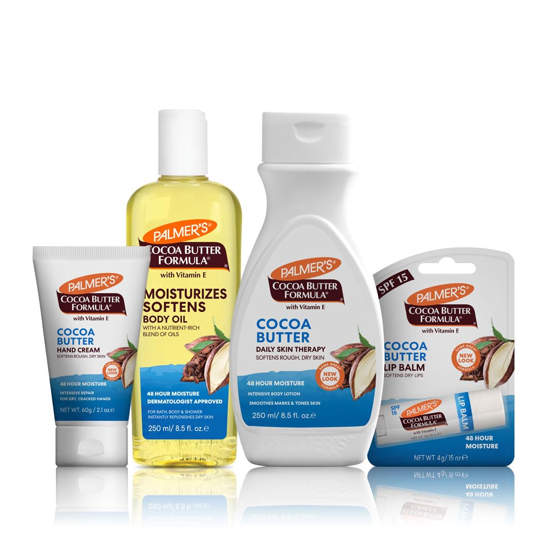 Palmer's Cocoa Butter 4-Piece Body Care Set with Vitamin E for Dry Skin