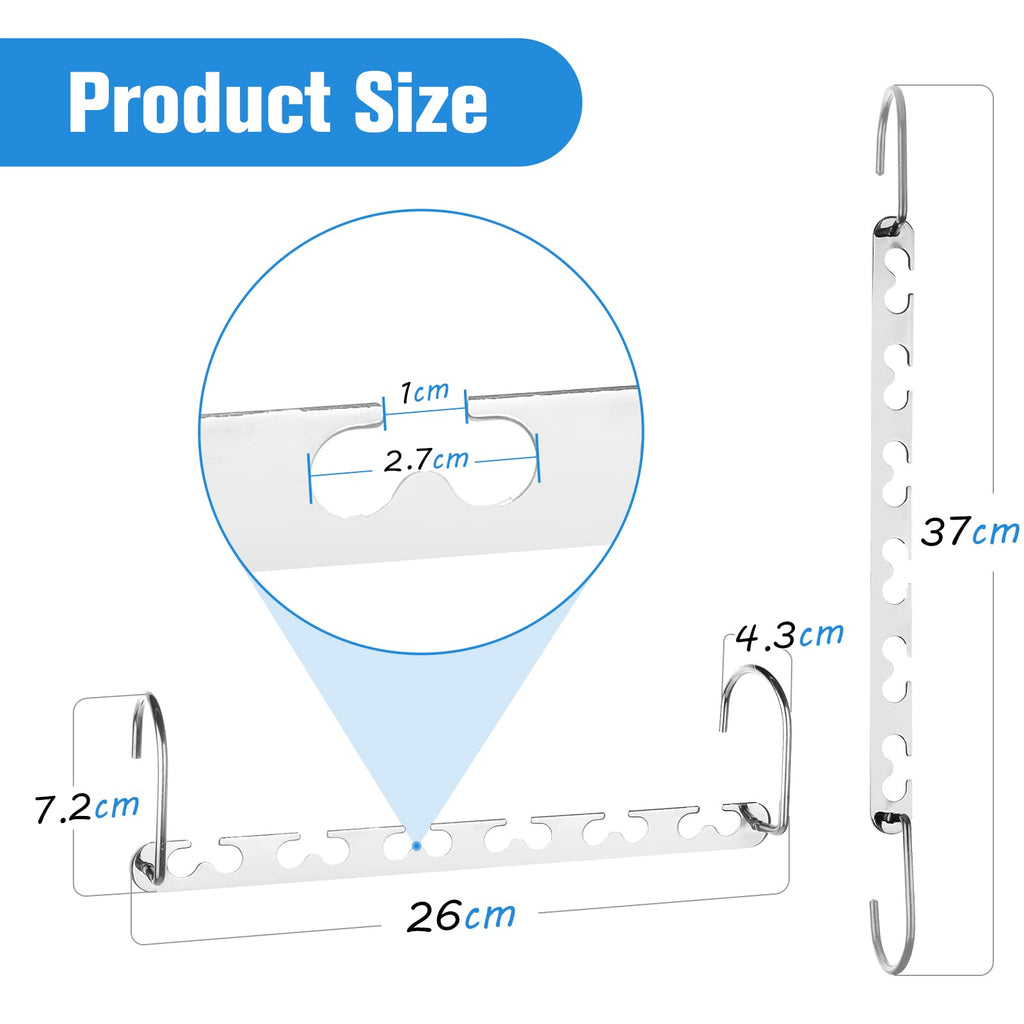 RAINBERG 10 Pack Metal Magic Hangers Space Saving Hangers Closet Space Saving Wardrobe Clothing Hanger Organizer, Updated Hook Design. 10 - image 3