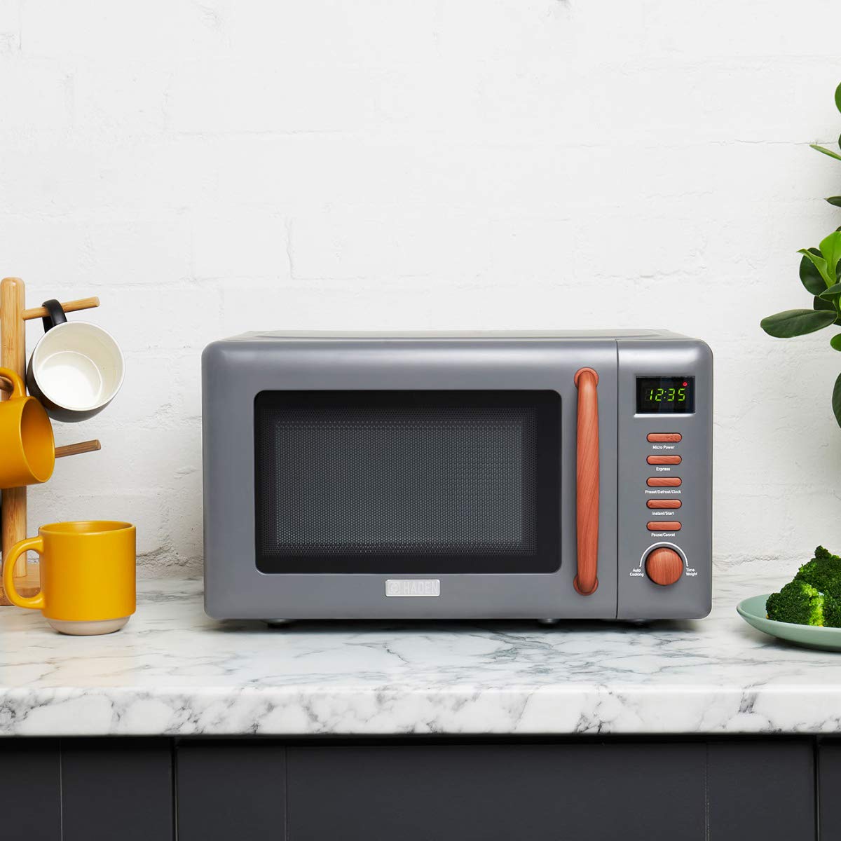 Dorchester Grey 800W Digital Microwave - 20L Compact Oven