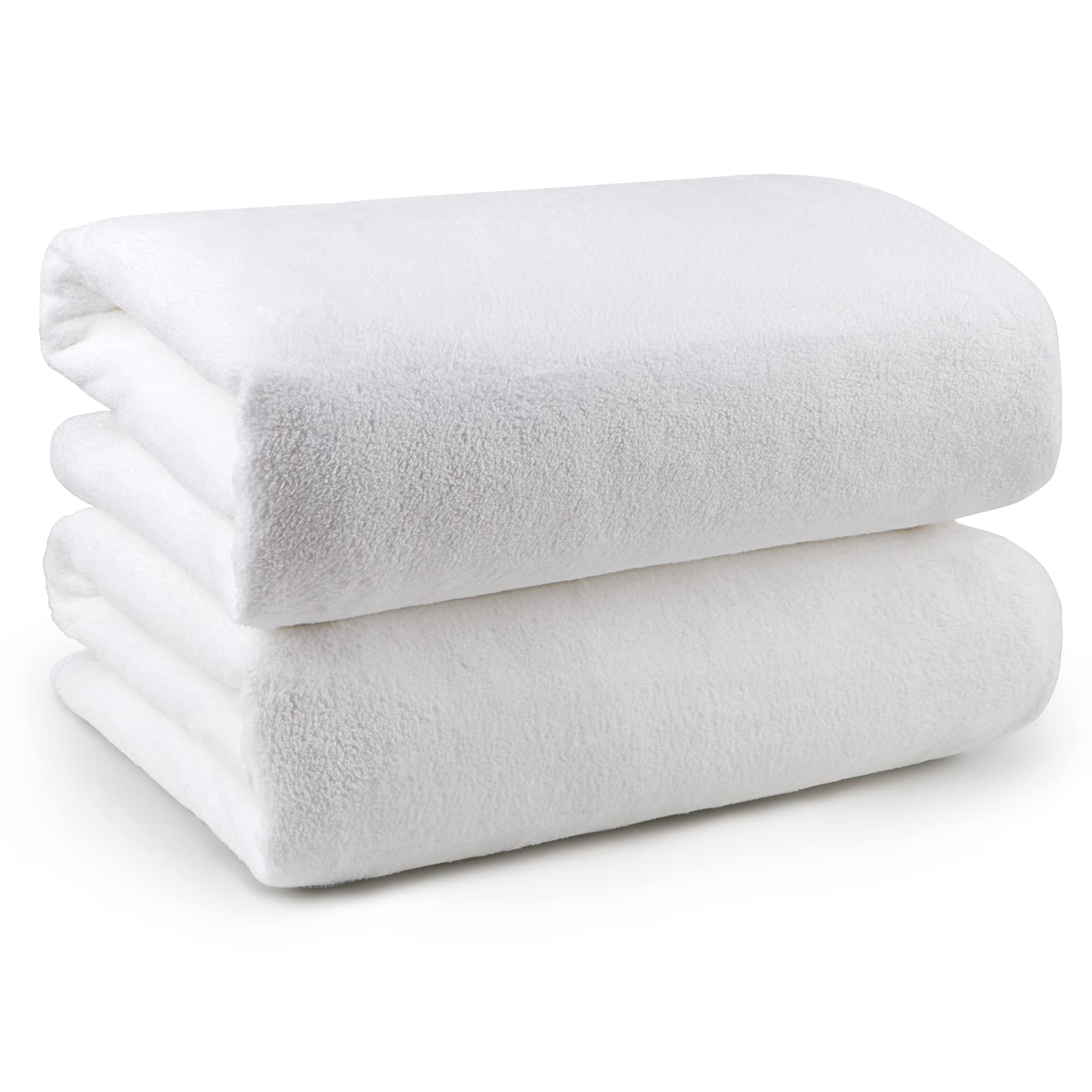 Orighty Microfibre Bath Towels – 2 Pack Soft Quick-Dry White 27x54