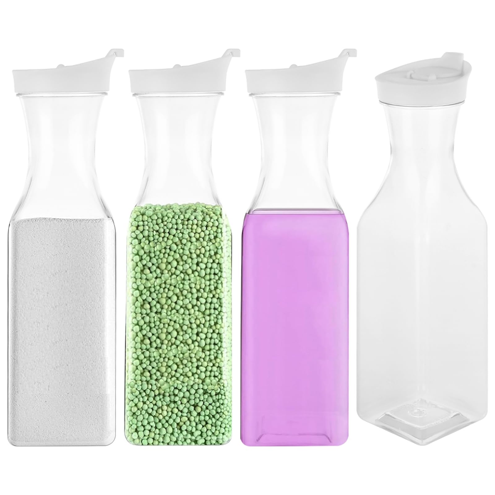 LOPYXBR 4-Pack Laundry Detergent Storage Bottles | 1.5L PET Containers